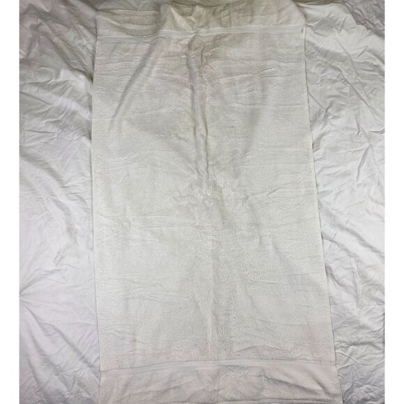 Vintage Stevens White Bath Towel 53x30 Made In USA Summer Solid - Picture 2 of 8